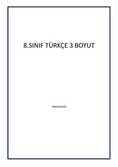8.SINIF TÜRKÇE 3 BOYUT - Tudem Yayınları