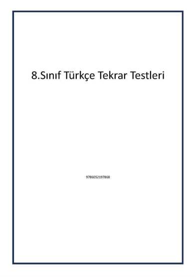 8.Sınıf Türkçe Tekrar Testleri - 1