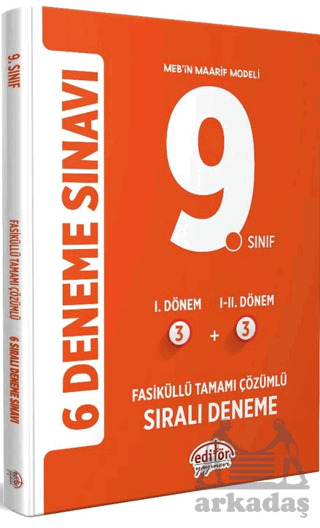9. Sınıf (3+3) Fasiküllü Tamamı Çözümlü 6 Deneme Sınavı - Editör Yayınevi