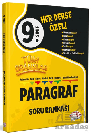 9. Sınıf Tüm Branşlar Paragraf Soru Bankası - Editör Yayınevi
