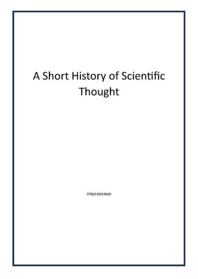 A Short History of Scientific Thought - Publisher