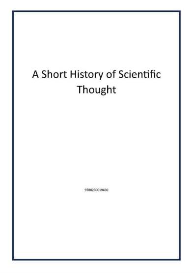 A Short History of Scientific Thought - 1