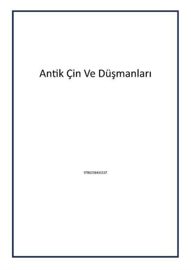 Antik Çin Ve Düşmanları - Kronik Kitap