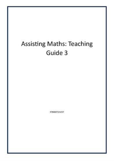 Assisting Maths: Teaching Guide 3 - Publisher