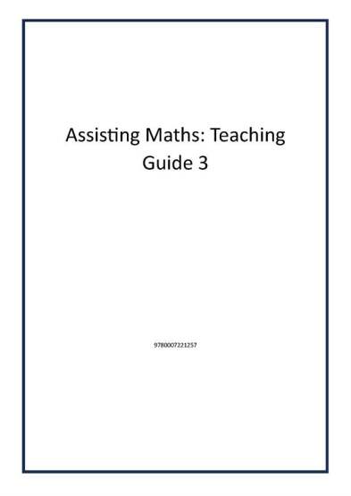 Assisting Maths: Teaching Guide 3 - 1