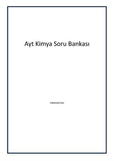 Ayt Kimya Soru Bankası - 1