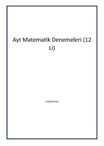 Ayt Matematik Denemeleri (12 Li) - Tudem Yayınları