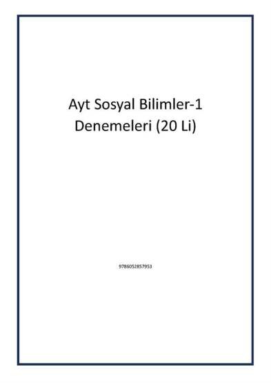 Ayt Sosyal Bilimler-1 Denemeleri (20 Li) - 1