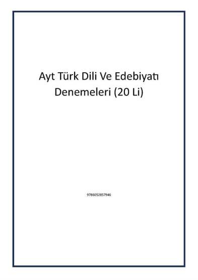 Ayt Türk Dili Ve Edebiyatı Denemeleri (20 Li) - Tudem Yayınları