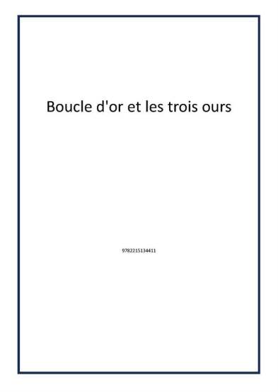 Boucle d'or et les trois ours - Publisher