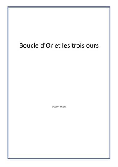 Boucle d'Or et les trois ours - Publisher