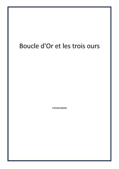 Boucle d'Or et les trois ours - 1