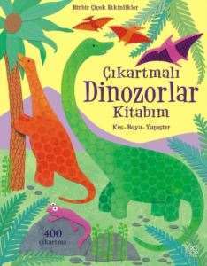 Çıkartmalı Dinozor Kitabım Kes - Boya - Yapıştır - 1