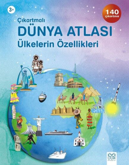 Çıkartmalı Dünya Atlası - Ülkelerin Özellikleri - 1001 Çiçek Kitaplar