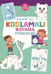 Çocuklar İçin Kodlamalı Boyama Etkinlikleri - Yeşil - 32 Etkinlik - Martı Çocuk Yayınları
