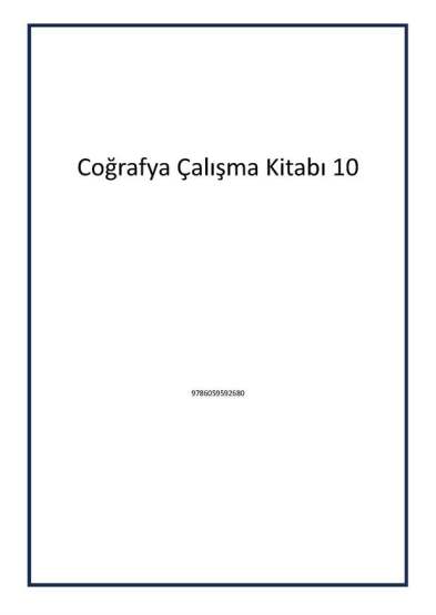 Coğrafya Çalışma Kitabı 10 - 1