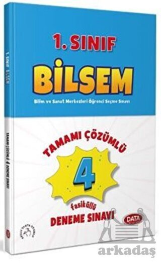 Data Yayınları 1. Sınıf Bilsem Tamamı Çözümlü Fasikül 4 Deneme Sınavı - Data Yayınları
