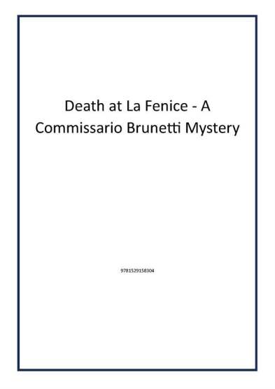 Death at La Fenice - A Commissario Brunetti Mystery - 1