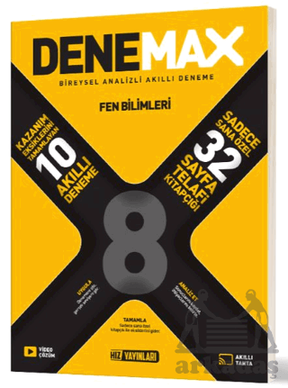 Denemax 8. Sınıf Fen Bilimleri 10’Lu Akıllı Deneme - Hız Yayınları