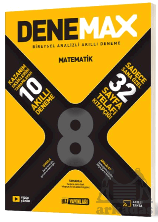 Denemax 8. Sınıf Matematik 10’Lu Akıllı Deneme - Hız Yayınları