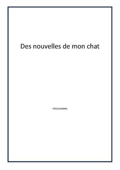 Des nouvelles de mon chat - Publisher