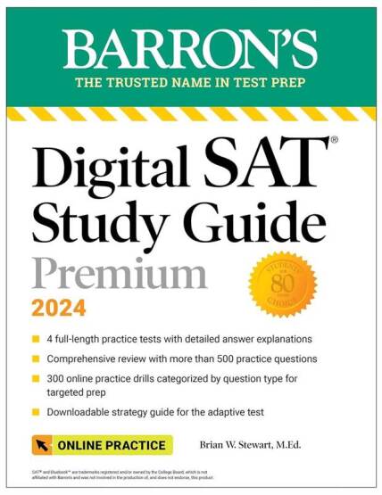 Digital SAT Study Guide Premium, 2024 - Barron's Test Prep - Barron's