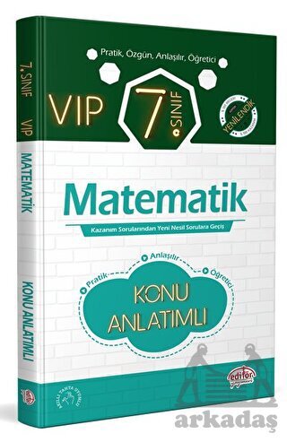 Editör 7. Sınıf Vip Matematik Konu Anlatımlı - Editör Yayınevi