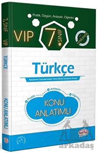 Editör 7. Sınıf Vip Türkçe Konu Anlatımlı - Editör Yayınevi