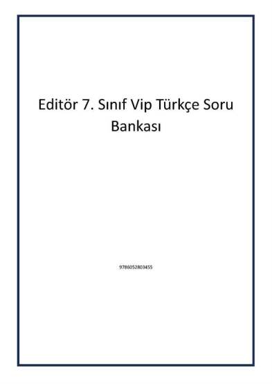 Editör 7. Sınıf Vip Türkçe Soru Bankası - Editör Yayınevi