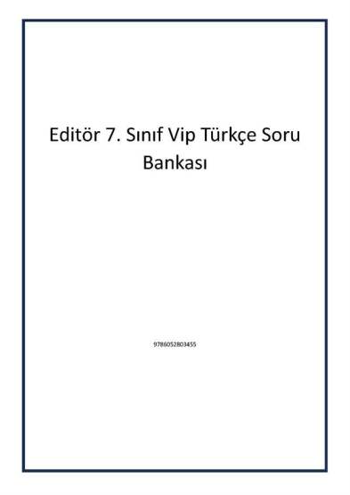 Editör 7. Sınıf Vip Türkçe Soru Bankası - 1