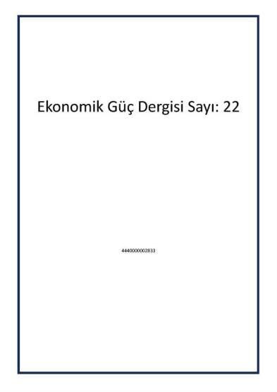 Ekonomik Güç Dergisi Sayı: 22 - Ekonomik Güç Dergisi