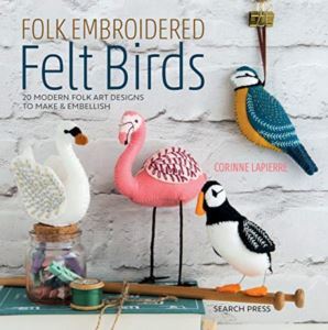 Folk Embroidered Felt Birds - 1