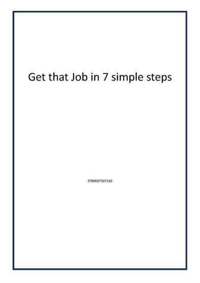Get that Job in 7 simple steps - Publisher