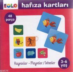 Hafıza Kartları 3-6 Yaş, Hayvanlar - Meyveler - Sebzeler - 1