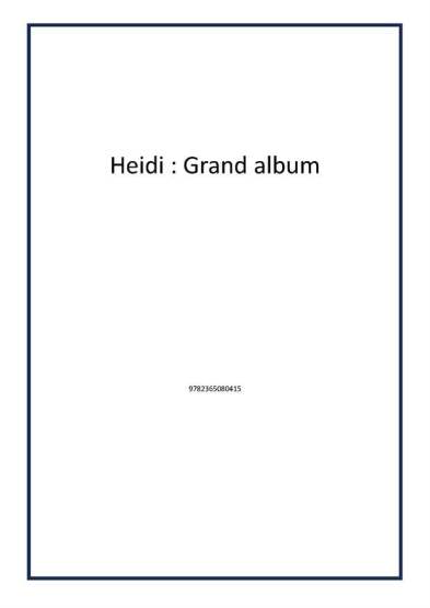 Heidi : Grand album - Publisher