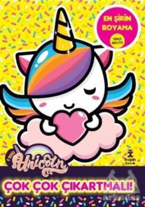 I Love Unicorn En Şirin Boyama - Çok Çok Çıkartmalı! - 1