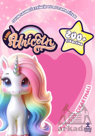 I Love You Unicorn - Pofuduk Çıkartmalı Etkinlik Kitabı - Doğan Çocuk