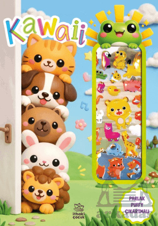Kawaii - Puffy Parlak Çıkartmalı Boyama Kitabı - İthaki Çocuk Yayınları
