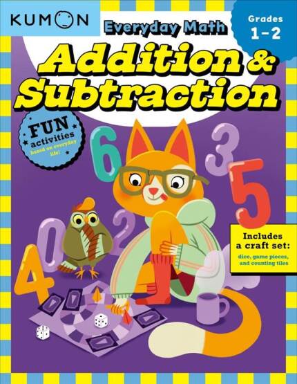 Kumon Everyday Math: Addition & Subtraction-Fun Activities for Grades 1-2-Complete With Dice, Game Pieces, and Counting Tiles! - 1