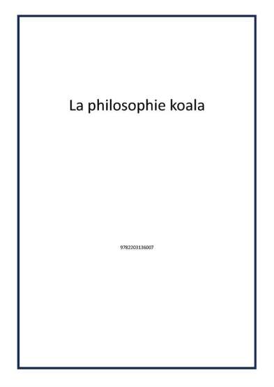 La philosophie koala - Publisher