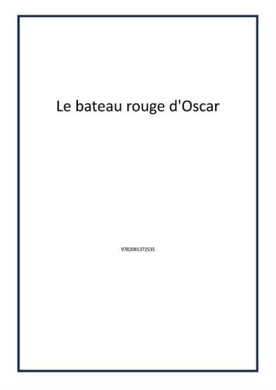 Le bateau rouge d'Oscar - 1