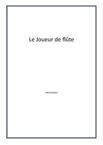 Le Joueur de flûte - 1