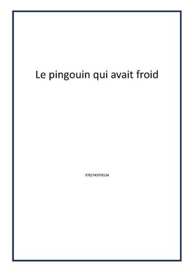 Le pingouin qui avait froid - 1