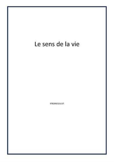 Le sens de la vie - Publisher