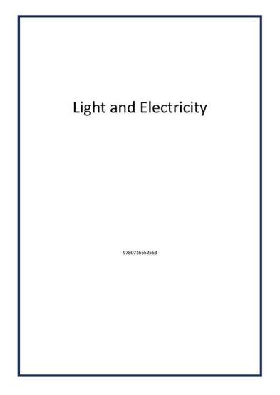 Light and Electricity - 1