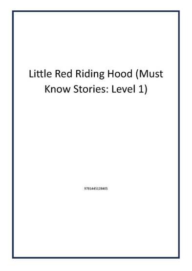 Little Red Riding Hood (Must Know Stories: Level 1) - 1