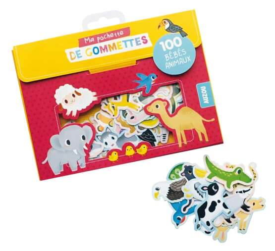 Ma pochette de gommettes - 100 bébés animaux - Auzou