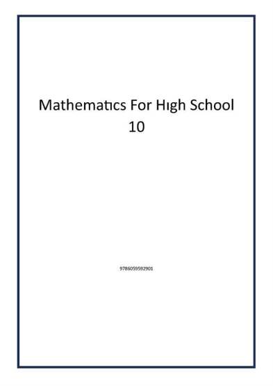 Mathematıcs For Hıgh School 10 - Ted Yayınları