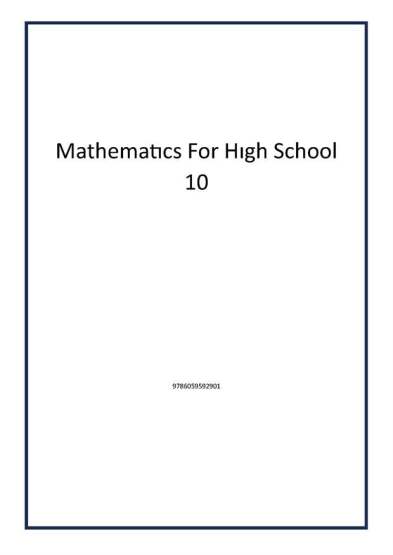 Mathematıcs For Hıgh School 10 - 1