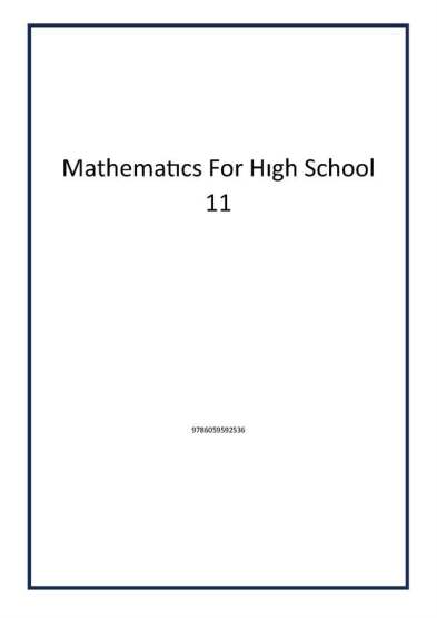 Mathematıcs For Hıgh School 11 - 1